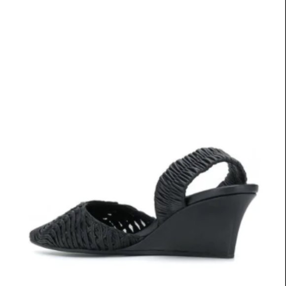 Stella McCartney Black Woven Slingback Wedges NWBX - Picture 9 of 13